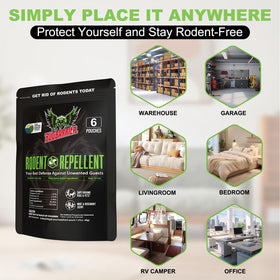 BugBarrier garage shelf pouches provide deterrence in typical storage spaces.