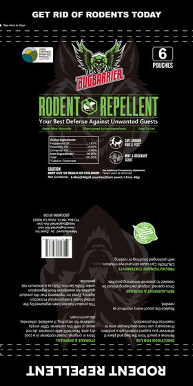 BugBarrier natural ingredients label close-up highlighting peppermint oil content.