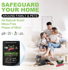 BugBarrier shed and cabin outdoor-use pouches ready to deter rodents outdoors.