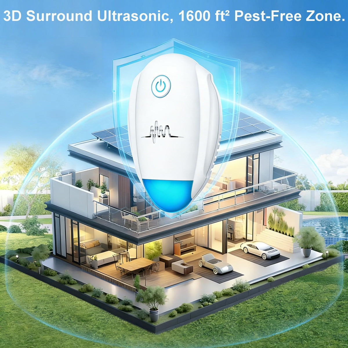 Bugbeat coverage up to 1600 sq ft ensures broad pest reach.