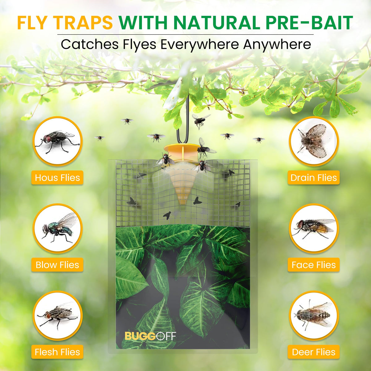 Buggoff discreet design blends into outdoor spaces while trapping flies