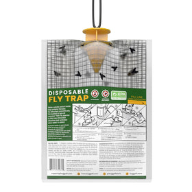 Buggoff disposable fly trap bags with cap fill for quick setup outdoors