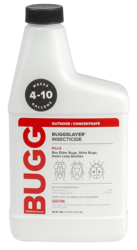 BUGGSLAYER Concentrate bottle pour for easy outdoor application around foundation.