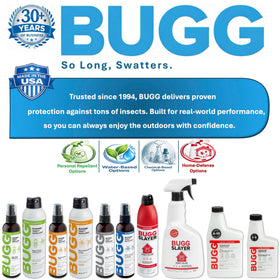 BUGGSLAYER Concentrate packaging-16oz shows convenient, ready-to-use bottle for homeowners.