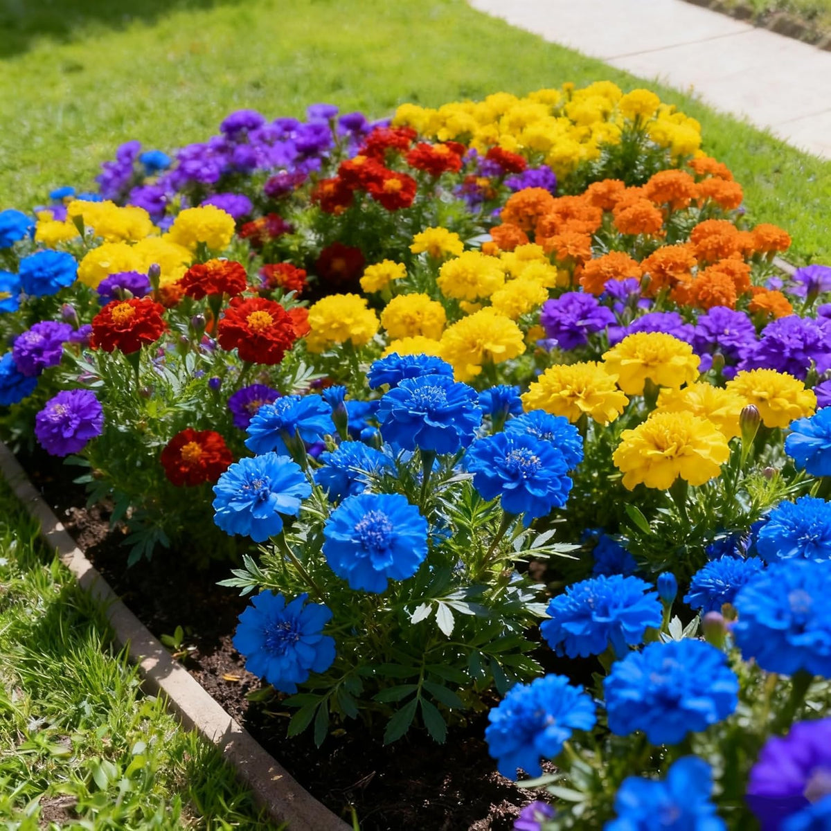 BuggyBeds marigold-blooms-orange-yellow-gold brighten borders with long-lasting color