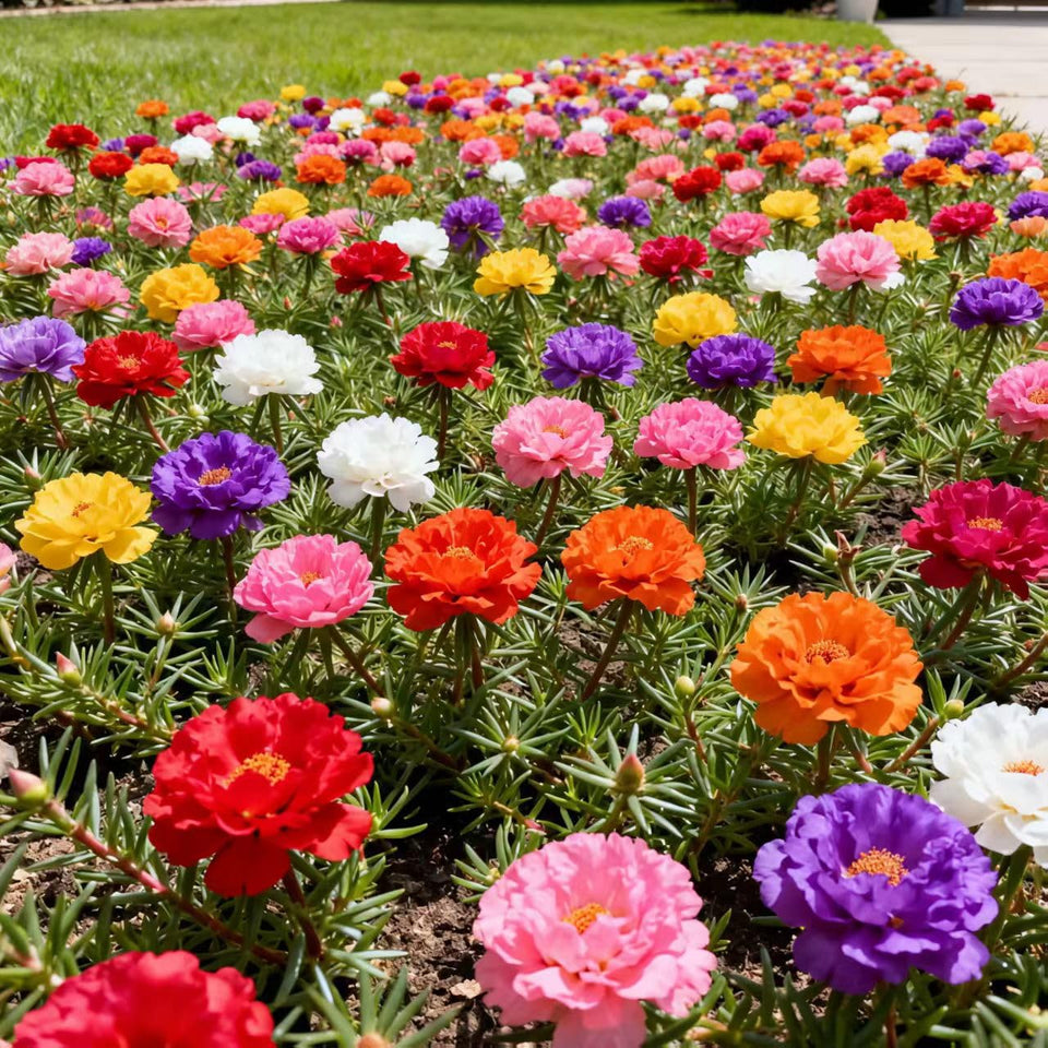 BuggyBeds Moss Rose Seeds in mixed colors for sunny garden beds.