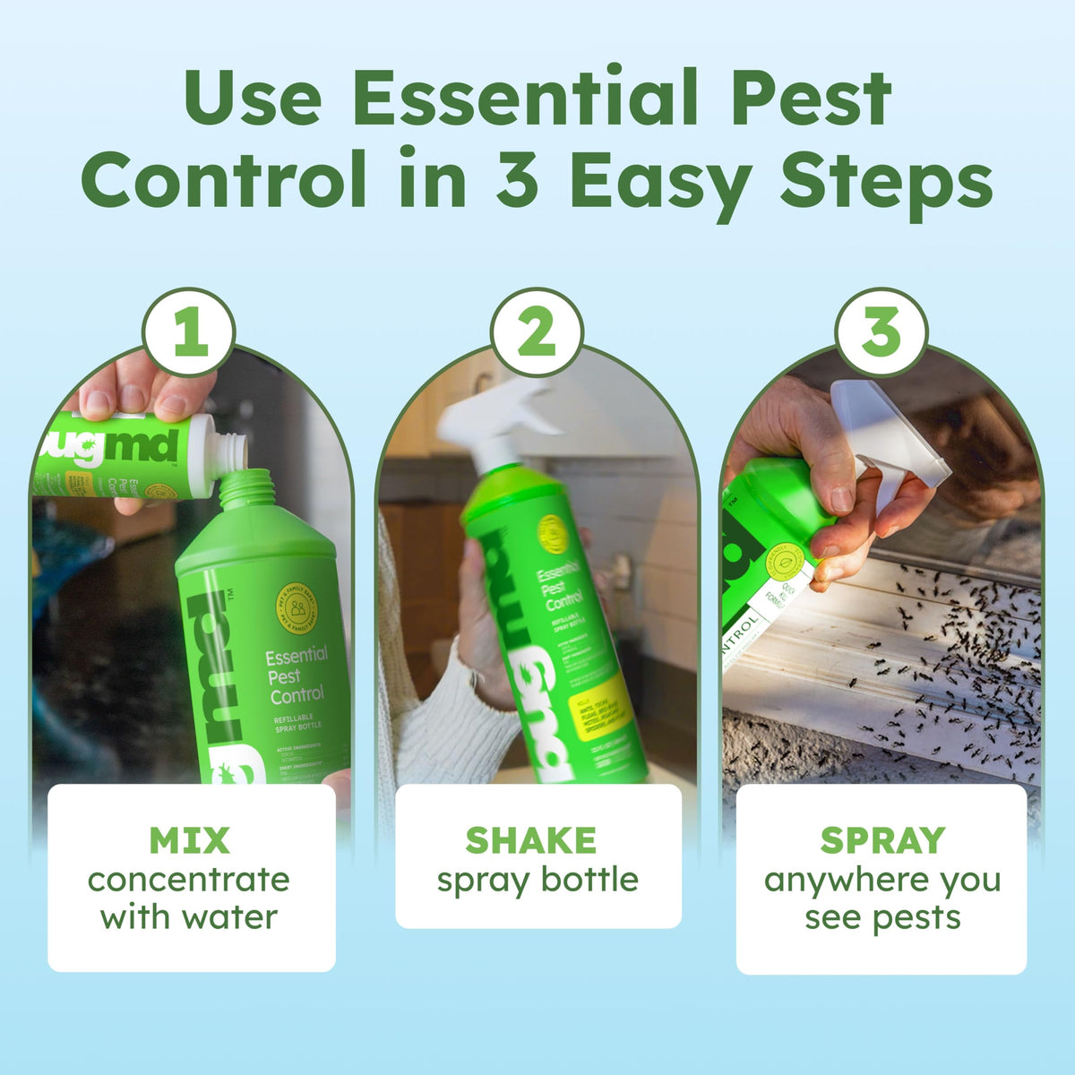 BugMD easy-mix 32oz setup for ready-to-use spray.