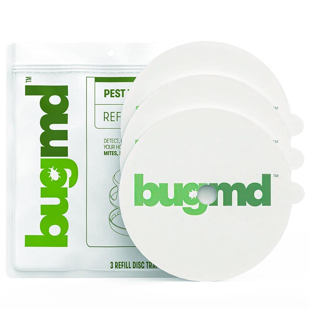 BugMD flea trap refill disc inside the pest trap dome captures fleas and bugs chemical-free.