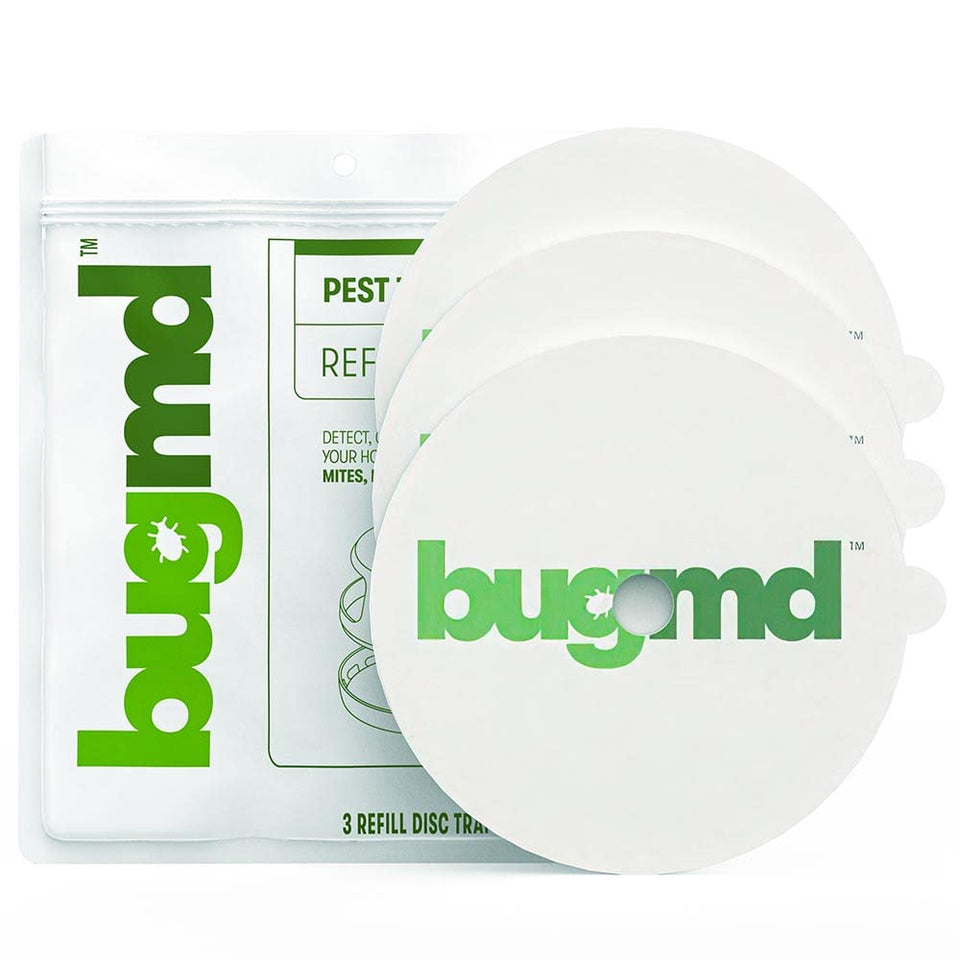 BugMD flea trap refill disc inside the pest trap dome captures fleas and bugs chemical-free.