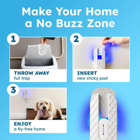 BugMD discreet wall outlet unit with a soft blue glow fits small spaces.