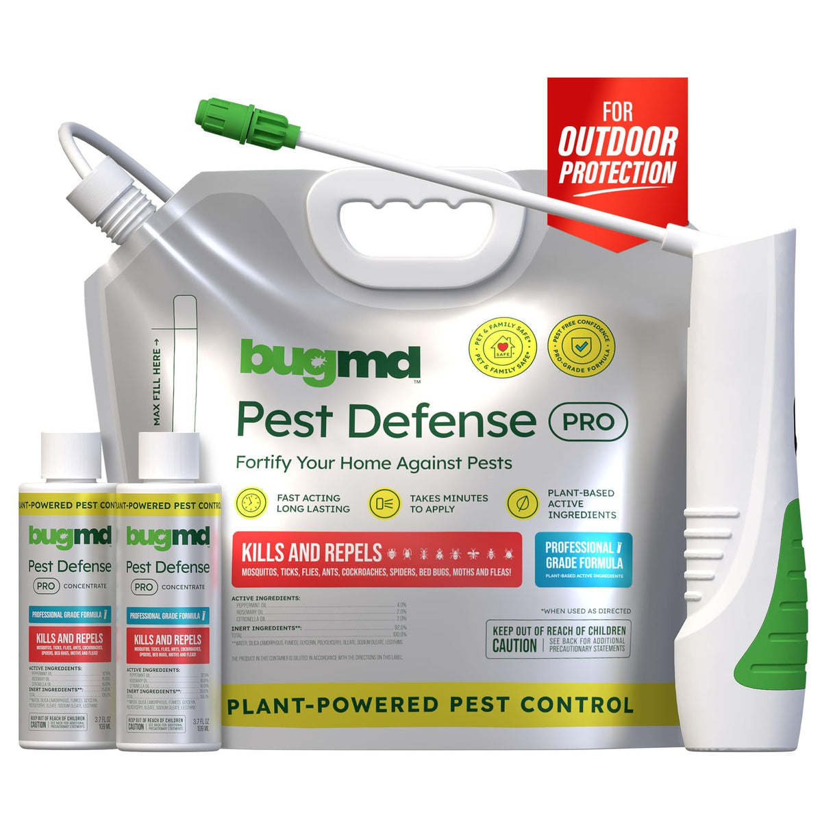 BugMD Pest Defense Pro peppermint-oil-spray-bottle for outdoor pest control.