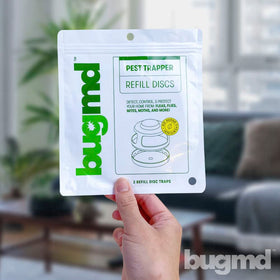 BugMD pest trap dome ready with new refill disc for quick, mess-free pest capture.