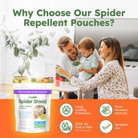 BugMD Spider Shield Pouch indoors on a windowsill provides long-lasting deterrence.
