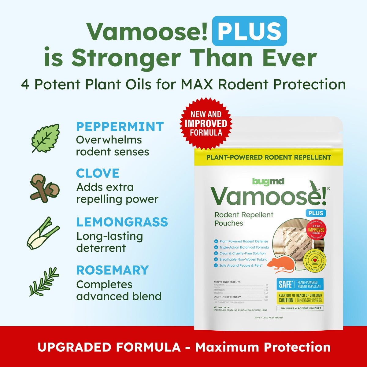 BugMD Vamoose Plus in garage deters rodents using plant-powered aroma.