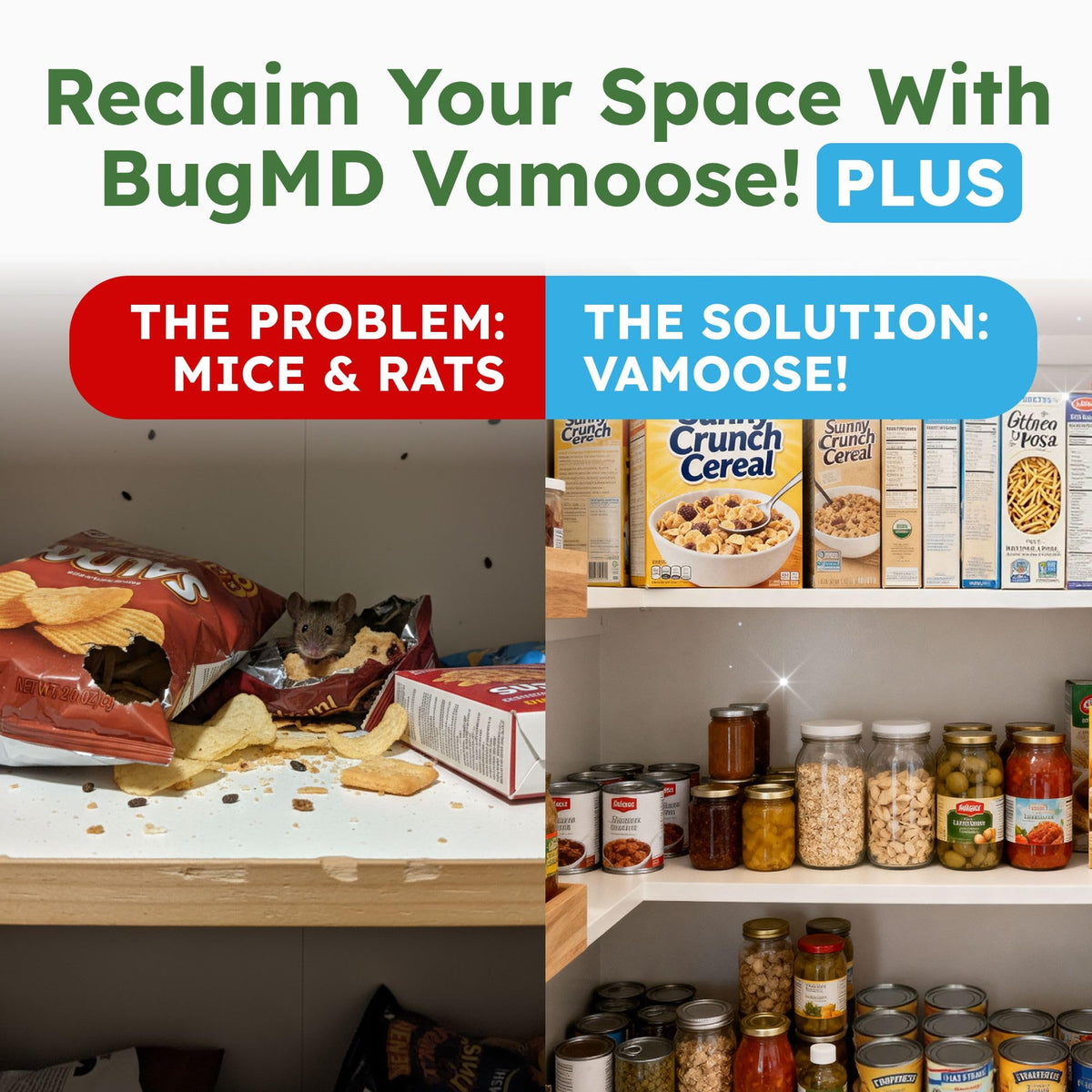 BugMD Vamoose Plus keeps under-sink spaces rodent-free with peppermint blend.