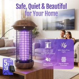 Hangable design with metal ring for ceiling or wall mounting