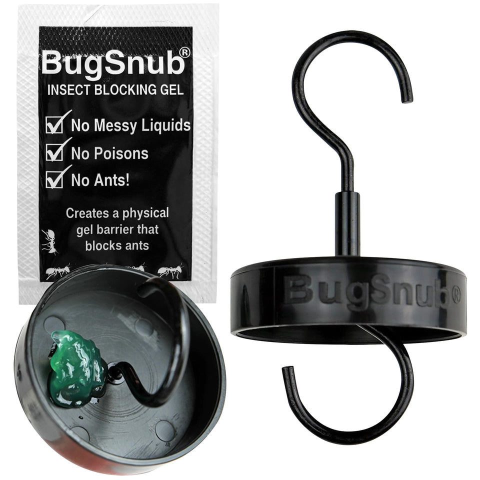 BugSnub Hanging Ant Guard 1-pack on a feeder provides an anti-insect barrier for nectar.