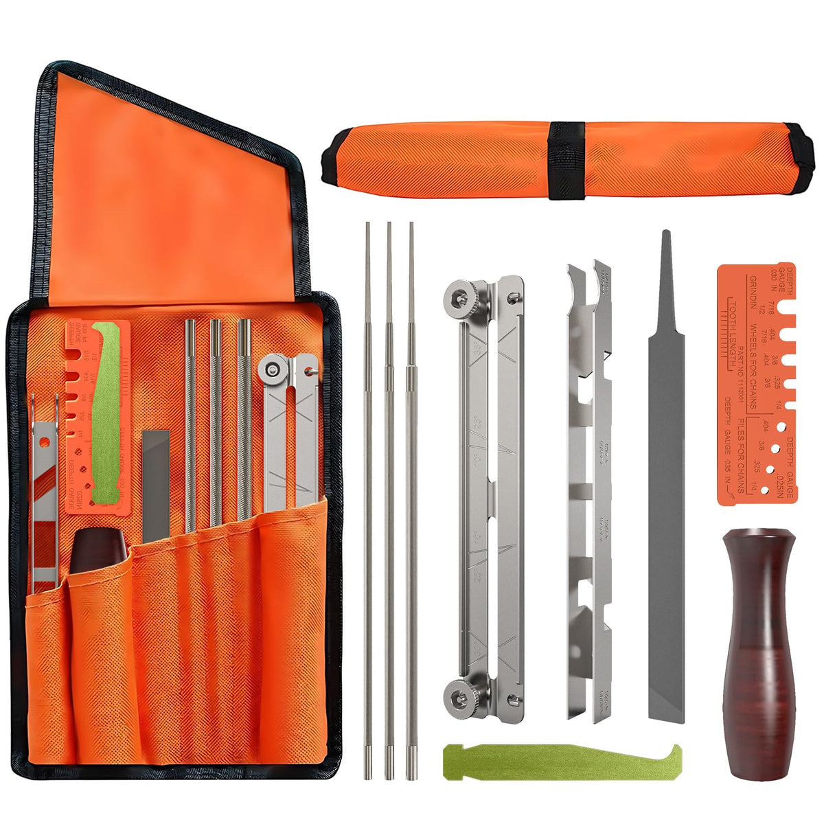 Buhobha chainsaw sharpening kit case keeps tools organized for quick on-site maintenance.