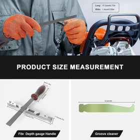 Buhobha depth gauge tool helps maintain correct chain depth for efficient sharpening.