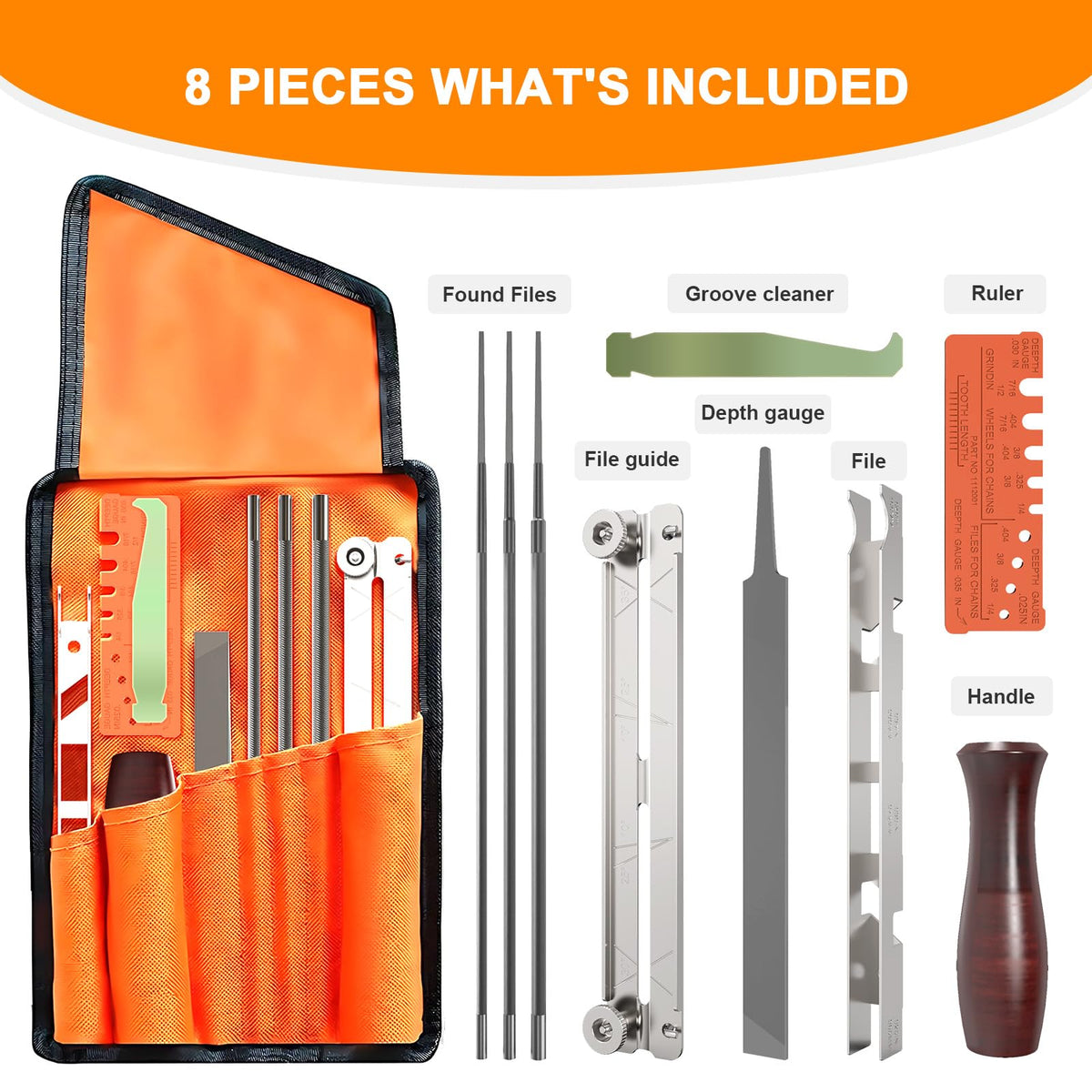Buhobha file set showing three sizing files for precise sharpening angles.