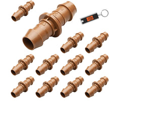 BUILT TO LAST 12-pack drip line fittings with secure, tool-free connections for 1/2 inch tubing