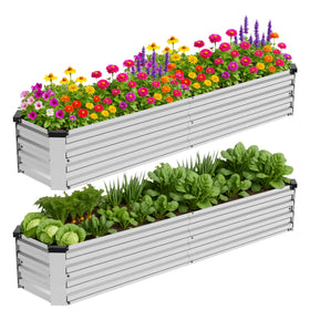 Bujijun galvanized metal raised bed ready for durable outdoor gardening