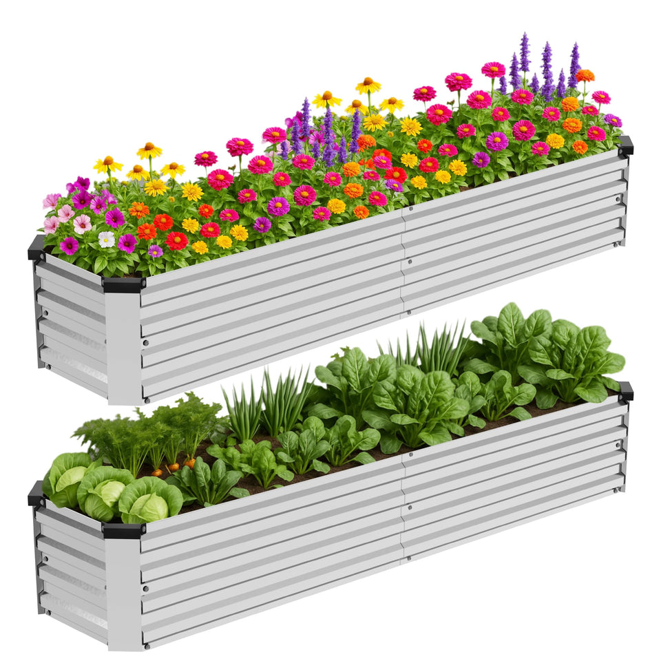 Bujijun galvanized metal raised bed ready for durable outdoor gardening