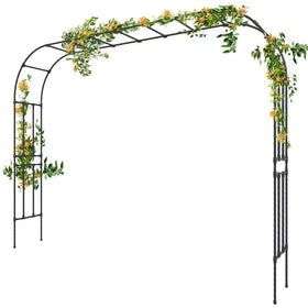 BUKLIYN Garden Arch Trellis front view shows a sturdy frame for climbing roses.