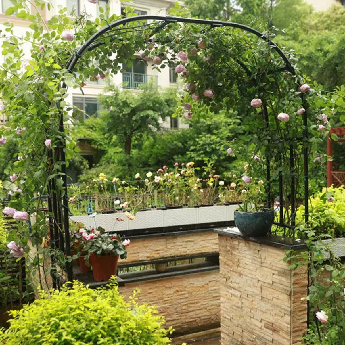 BUKLIYN Garden Arch Trellis garden entry centerpiece for lawns.