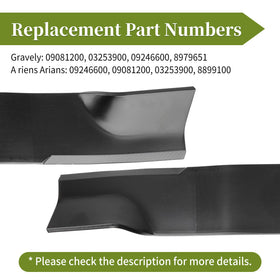 Bularie 03253900 high lift blades boost grass pickup on Gravely Ariens 60-inch decks.
