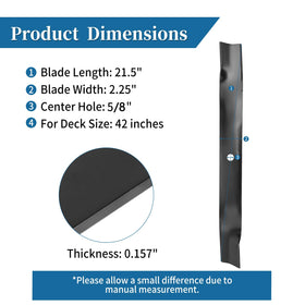 Bularie blade on mower deck highlighting 42-inch compatibility with TimeCutter.