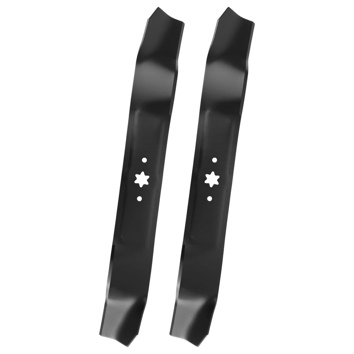 Bularie 742-0616A blade close-up for Cub Cadet 42-inch deck; mulching-ready.