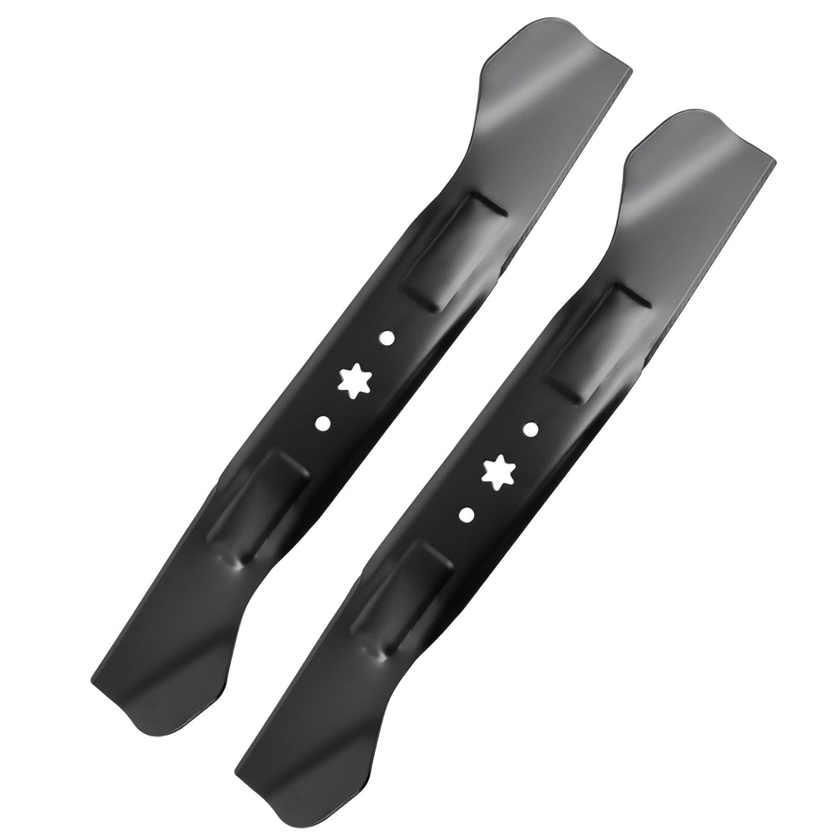 Bularie 942-04244 high-lift blade close-up for 46-inch deck boosts cutting power.