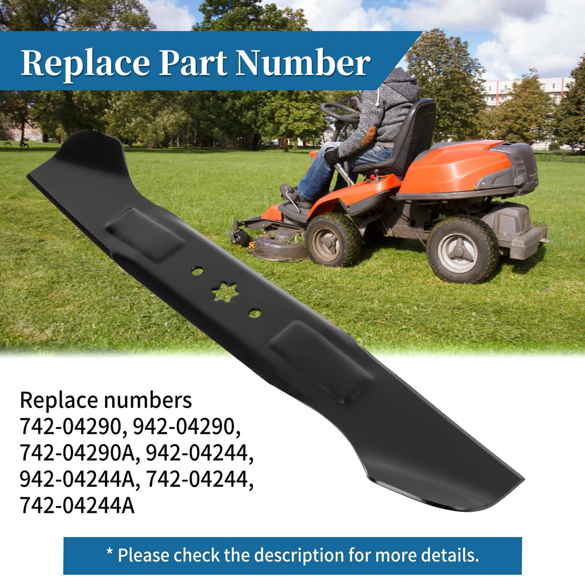 Bularie 942-04244 high-lift design for efficient grass and leaves pickup.