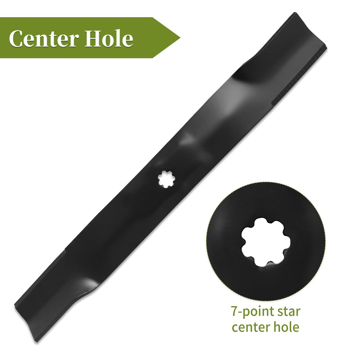 John Deere compatible blade fits JD equipment with reliability.