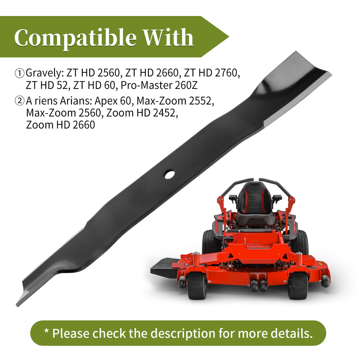 Bularie Ariens 60-deck blades ready for quick installation and precise cut.