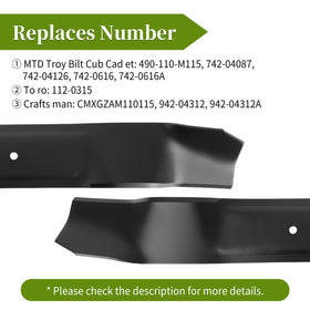 Bularie mulching blade compatible with Cub Cadet decks; easy install.