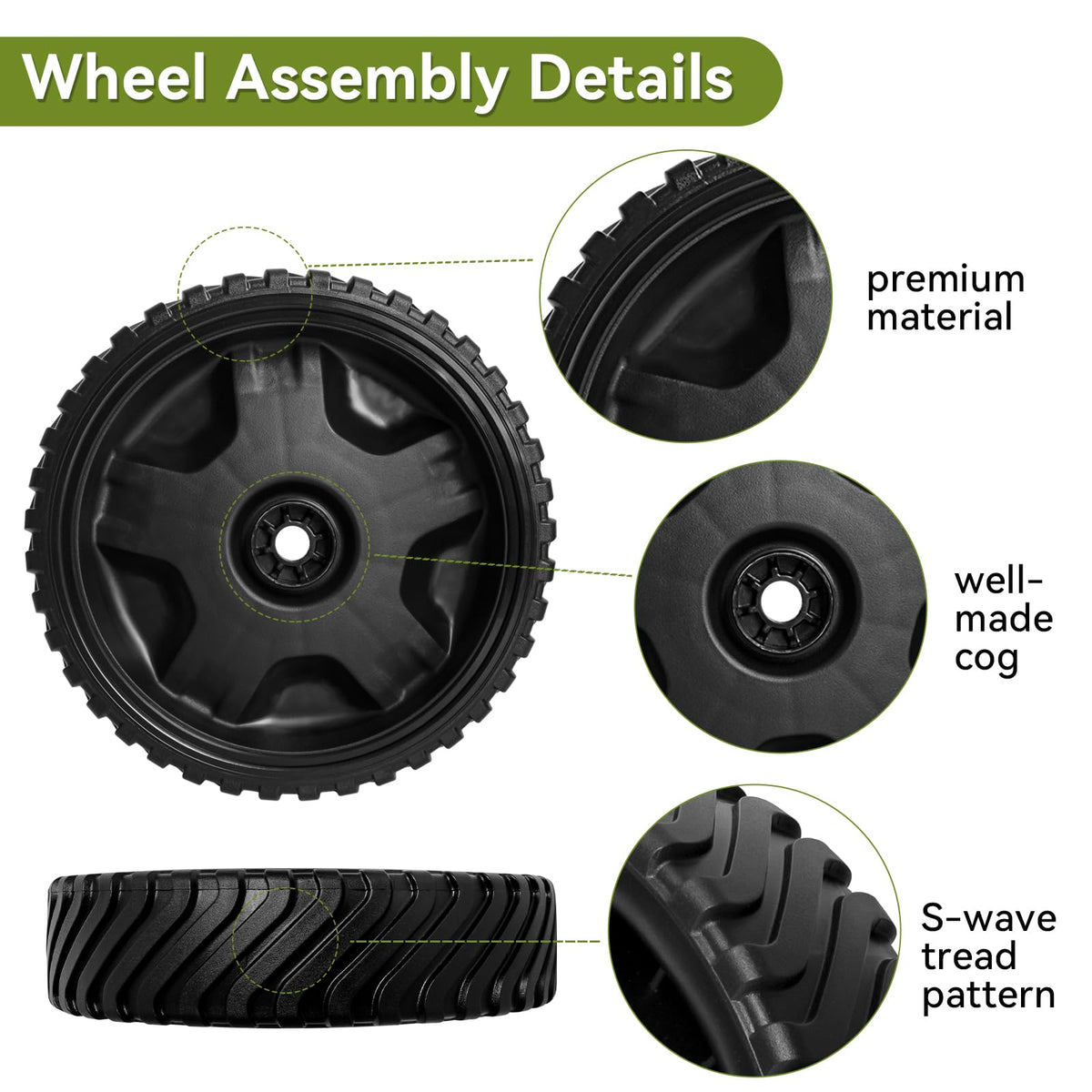 Bularie front-wheel-installation-8in enables quick mower setup.