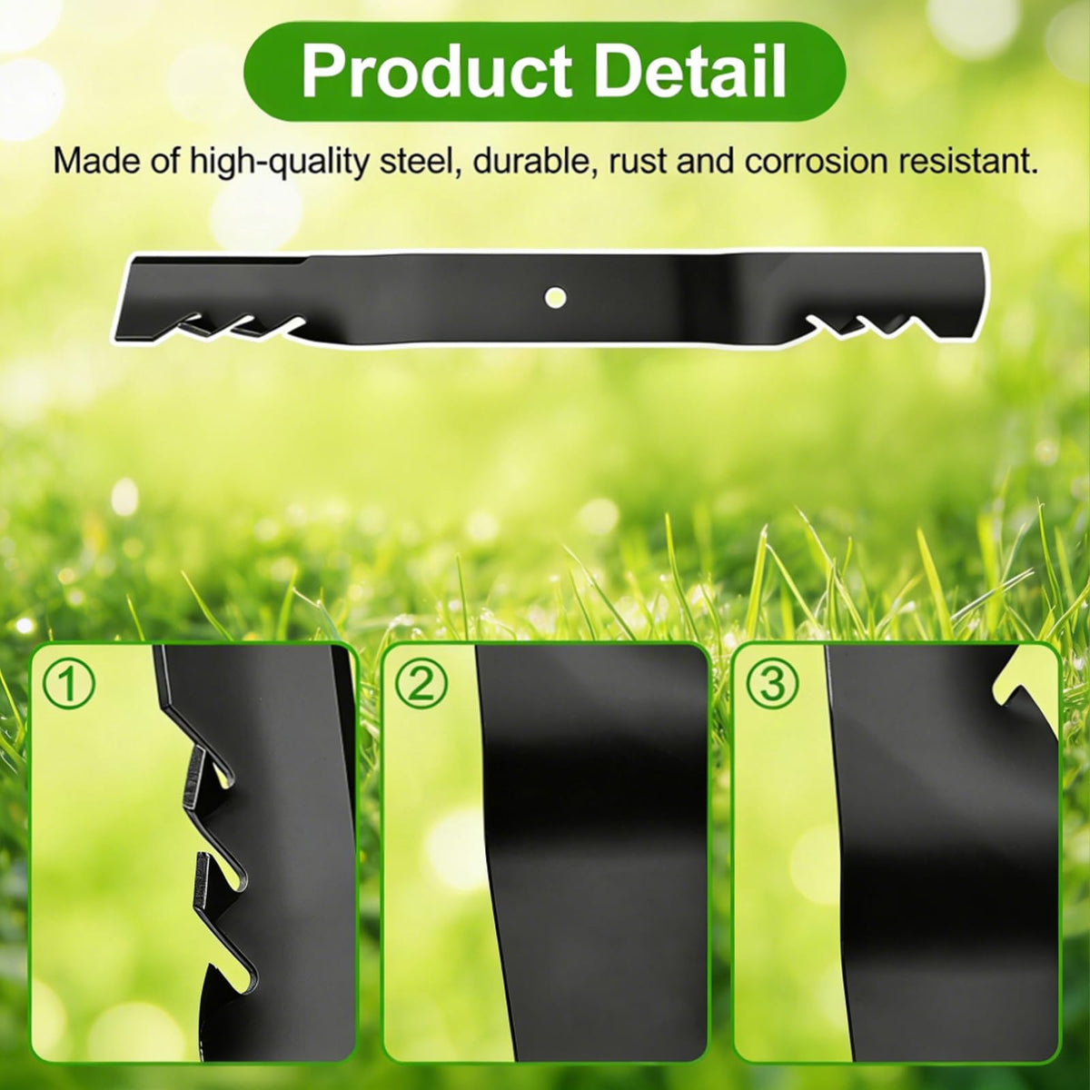 Bularie Gator blade two-pack laid out for easy Toro TimeCutter installation.