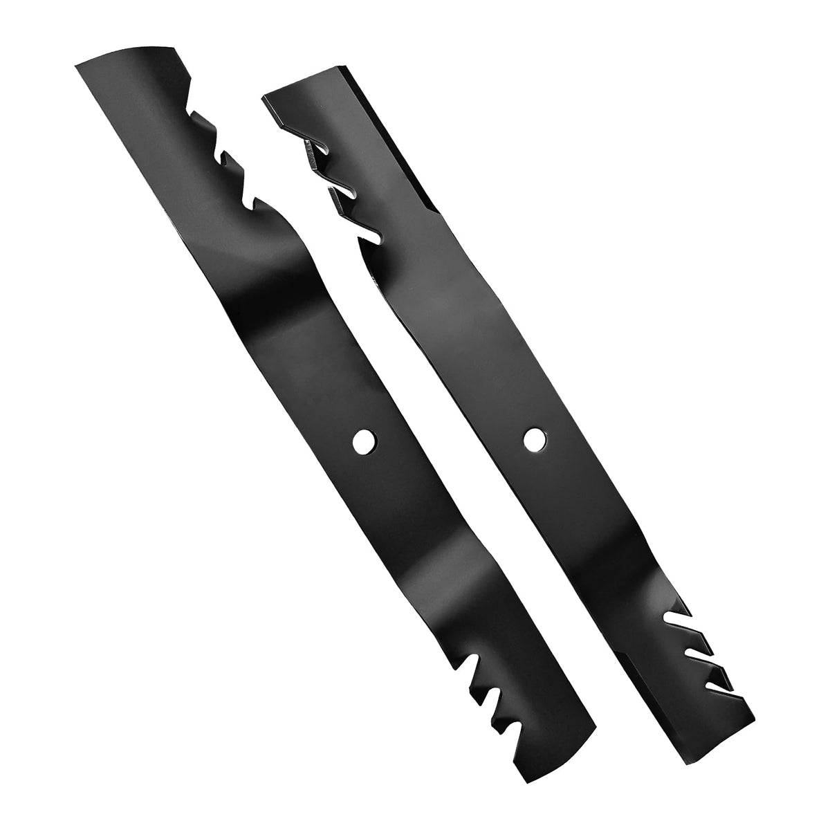Bularie Gator mulching blade close-up showing sharp cutting edges for efficient mulching.