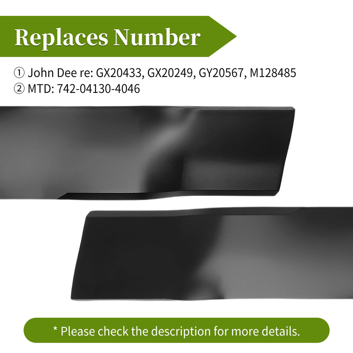 Bularie GY20567 high-lift blade side view enabling crisp lawn edges.