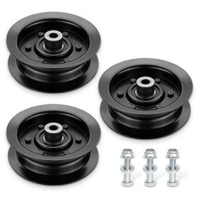 Bularie idler pulley replacement 106-2175, front view, durable metal construction for belt tension