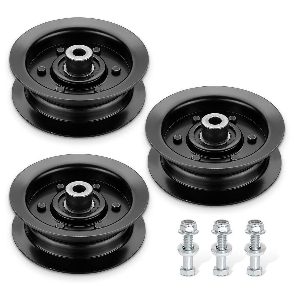 Bularie idler pulley replacement 106-2175, front view, durable metal construction for belt tension