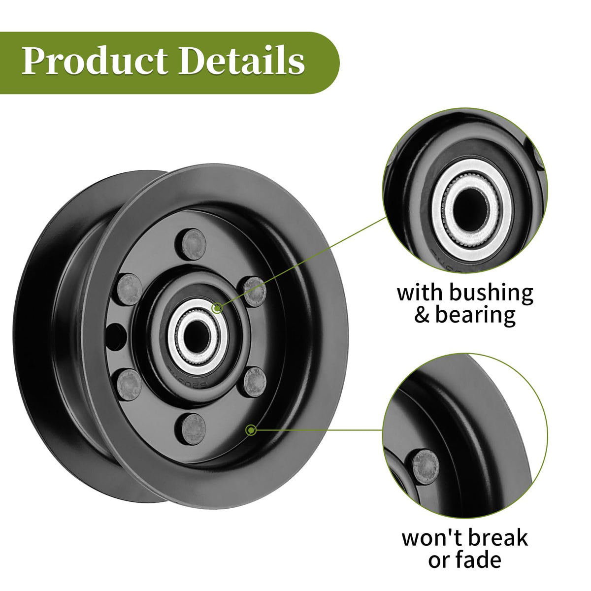 Bularie idler pulley assembly visual, helps maintain belt tension