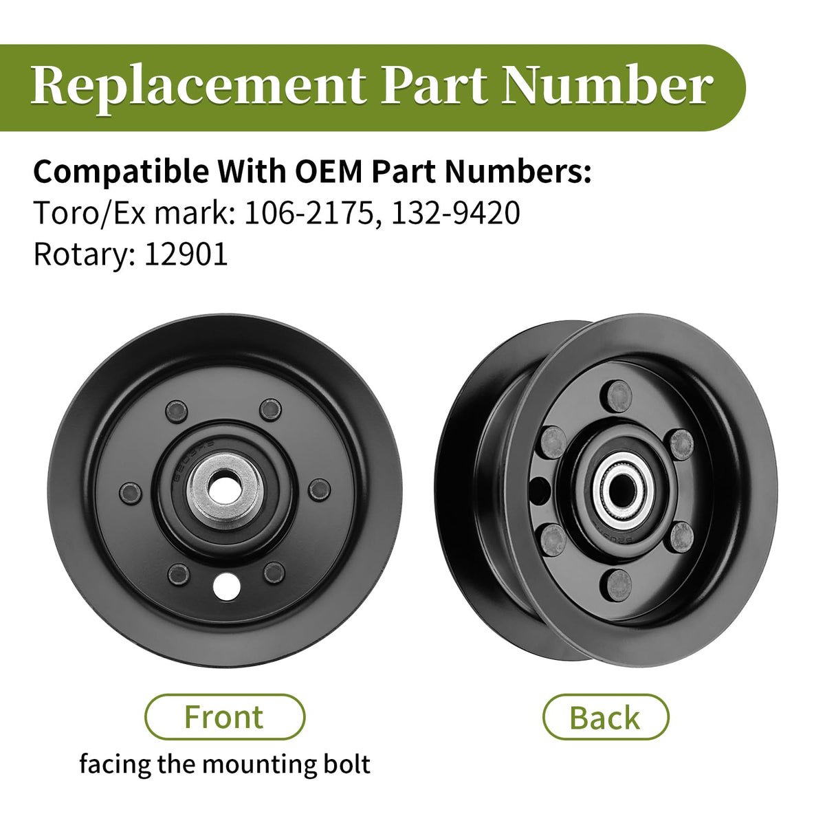 Bularie idler pulley with 3/8 inch bore, compact design