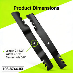 Bularie mulching blade for 42-inch deck close-up highlighting sturdy steel construction.