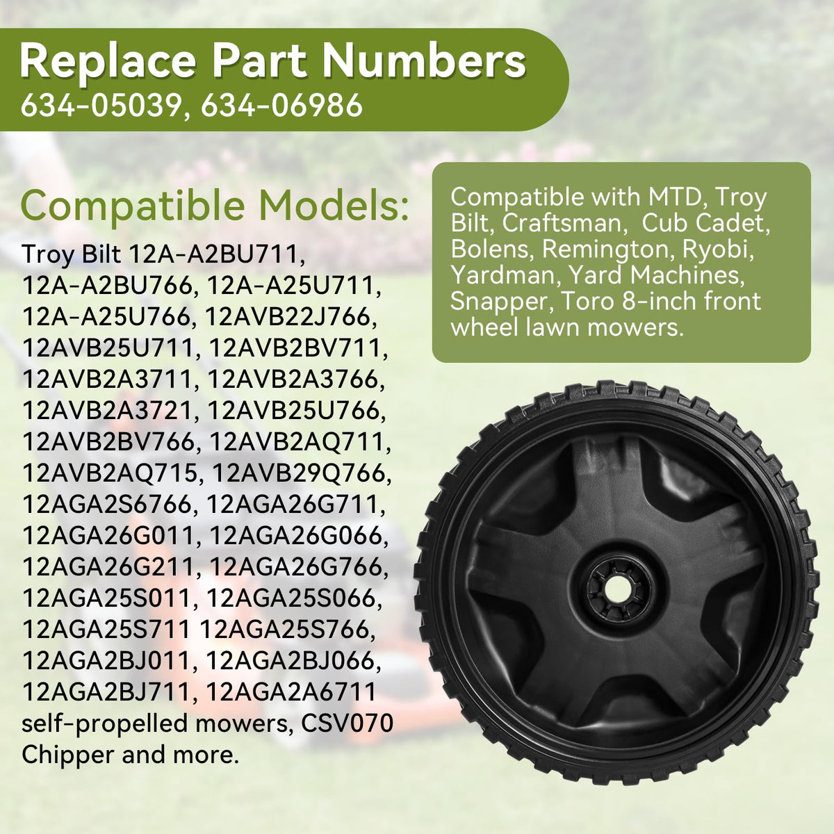 Bularie wheel-drive-assembly-mower-compatible improves maneuverability on uneven ground.