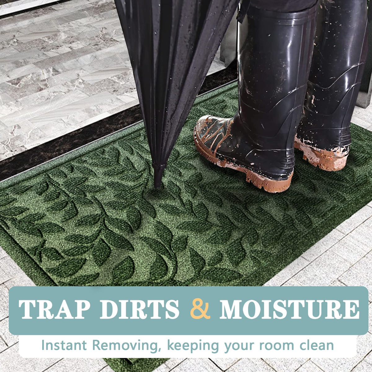 Bulijojo non-slip rubber back ensures secure footing on entryways.