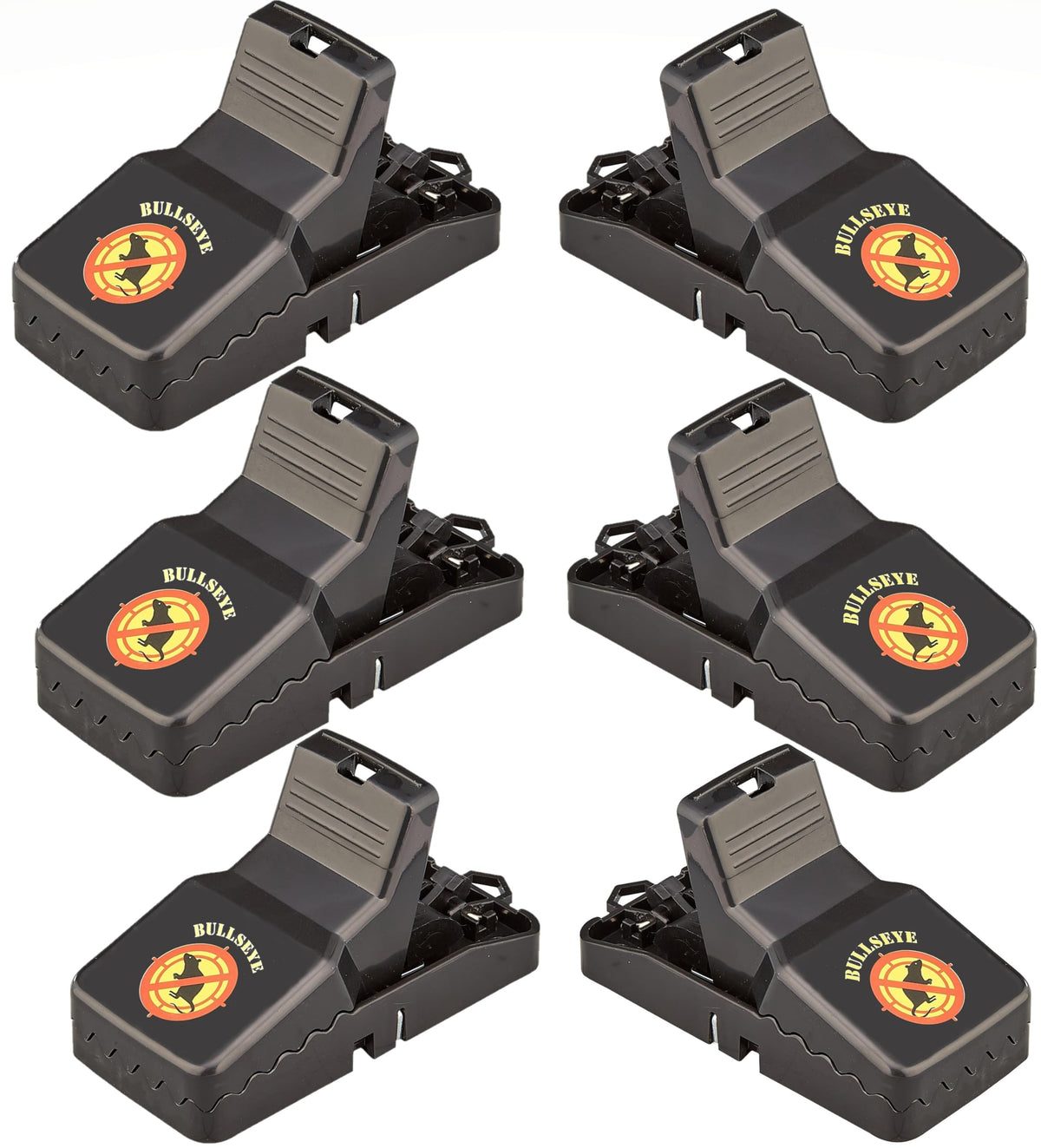 Bullseye six-pack traps with teeth for versatile indoor outdoor use