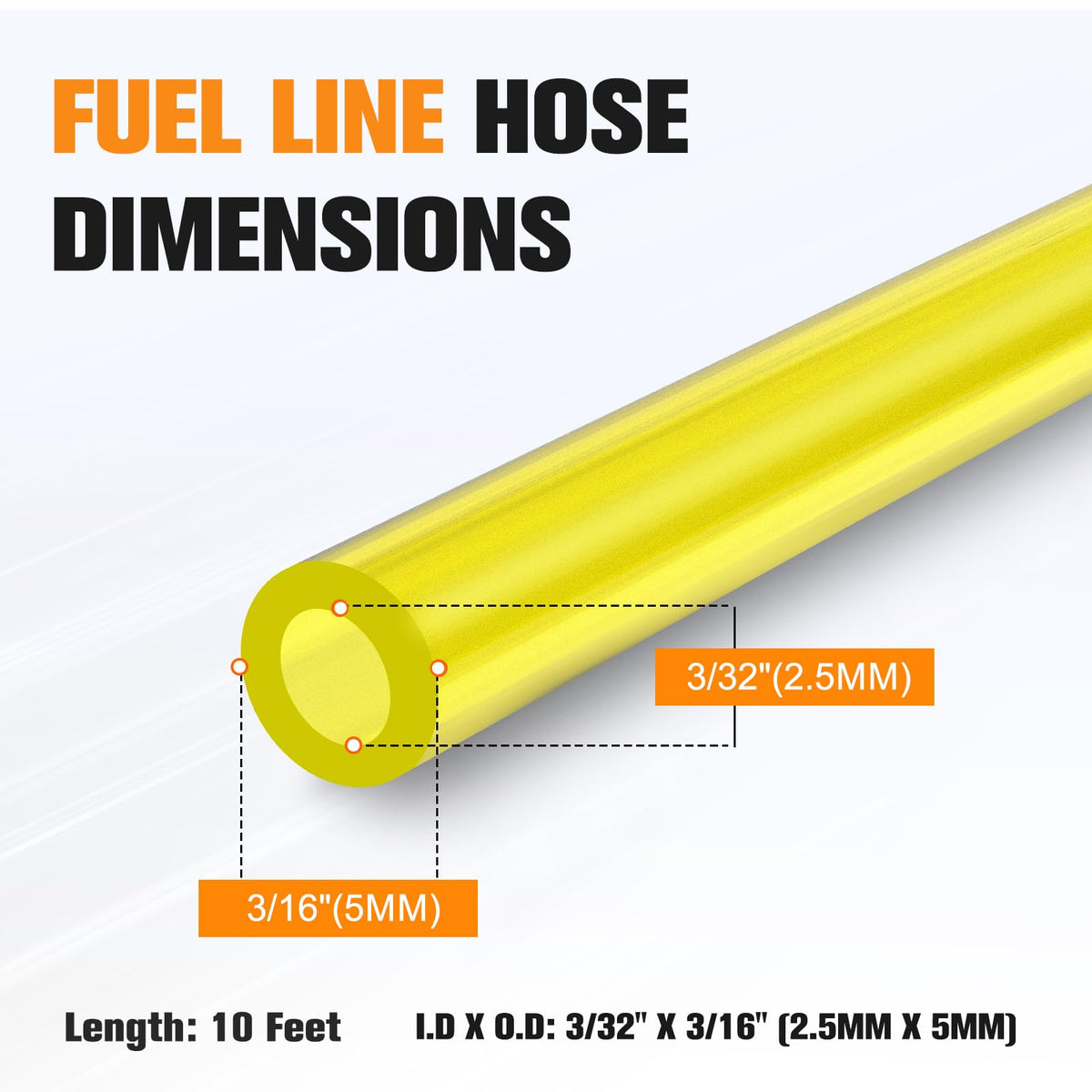 Bullwall 3/32 in ID x 3/16 in OD hose for precise small engines